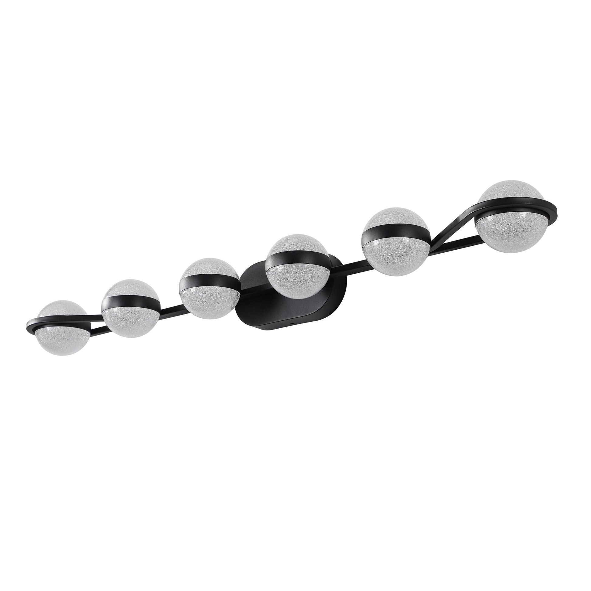 Iseryn 6.7-in 6 Light Black Integrated LED Modern/contemporary Bathroom Vanity light