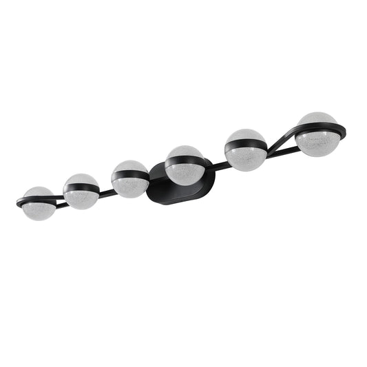 Iseryn 6.7-in 6 Light Black Integrated LED Modern/contemporary Bathroom Vanity light