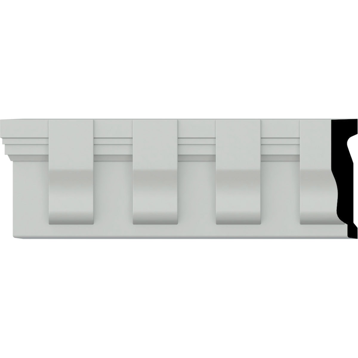 Ekena Millwork Chesterfield Dentil Block 1-1/4-in x 5-5/8-in x 7-ft 10-1/2-in Primed Polyurethane Chair Rail Moulding 8 -Pack