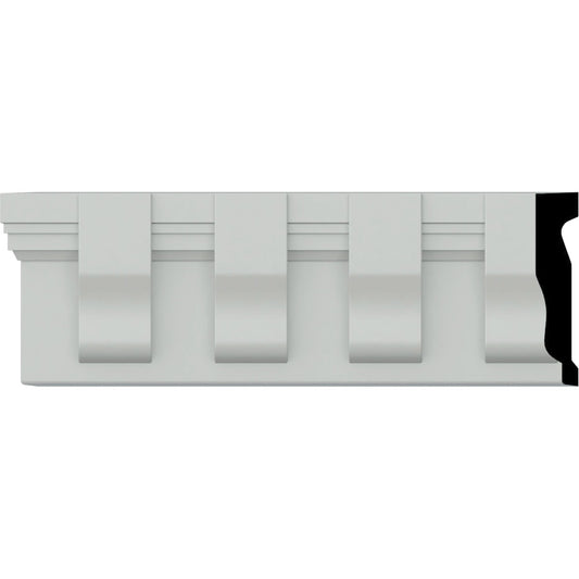 Ekena Millwork Chesterfield Dentil Block 1-1/4-in x 5-5/8-in x 7-ft 10-1/2-in Primed Polyurethane Chair Rail Moulding 8 -Pack