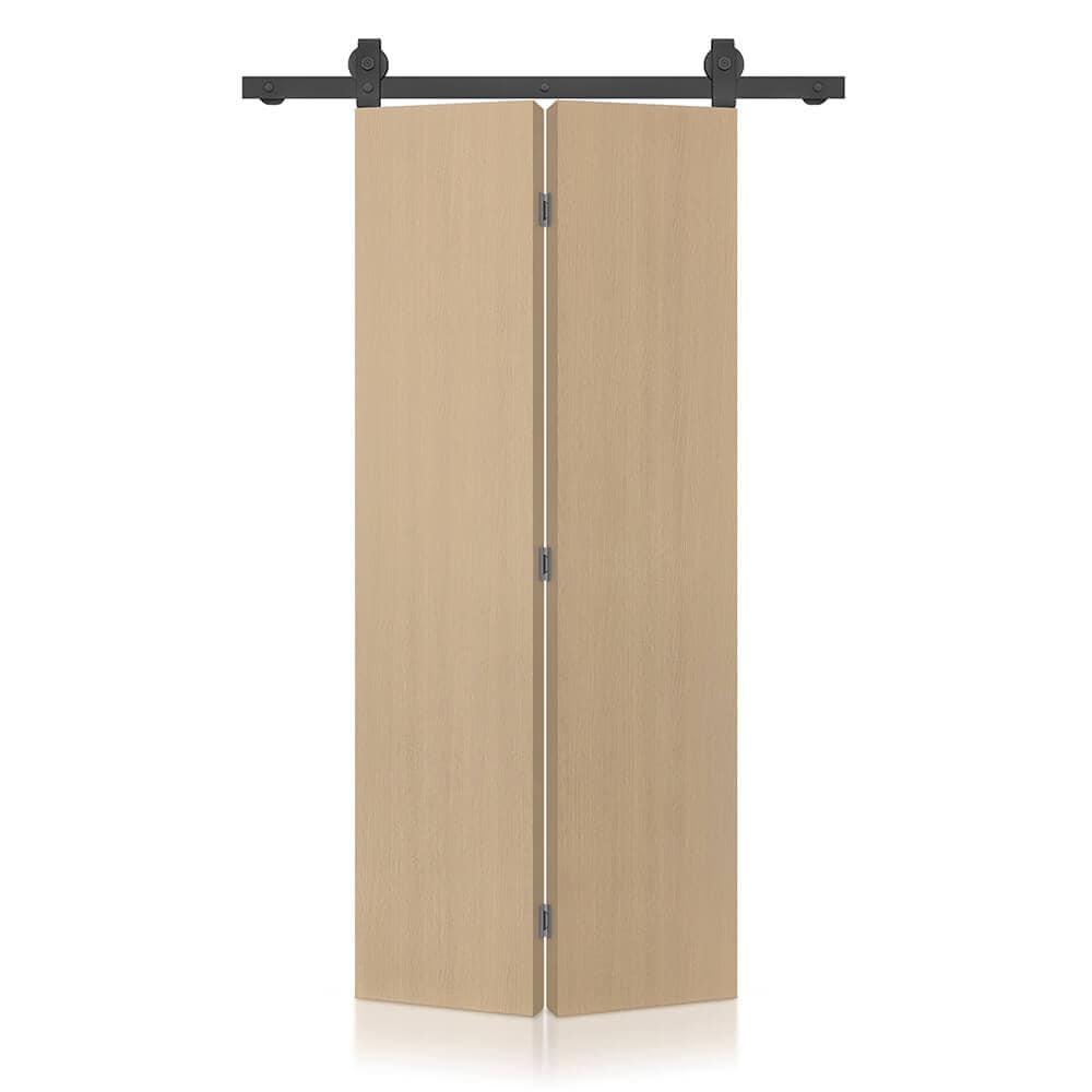 CALHOME 28-in x 96-in Oak MDF Hollow core Single bifold Barn Door (Hardware Included)