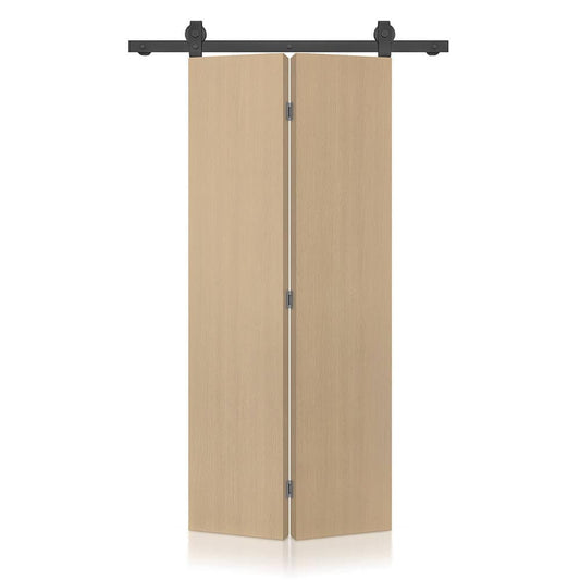 CALHOME 28-in x 96-in Oak MDF Hollow core Single bifold Barn Door (Hardware Included)