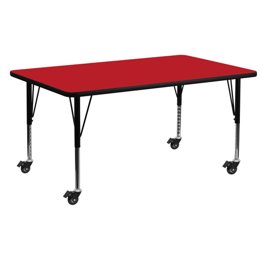 Emma + Oliver Mobile 24x60 Red HP Laminate Preschool Activity Table
