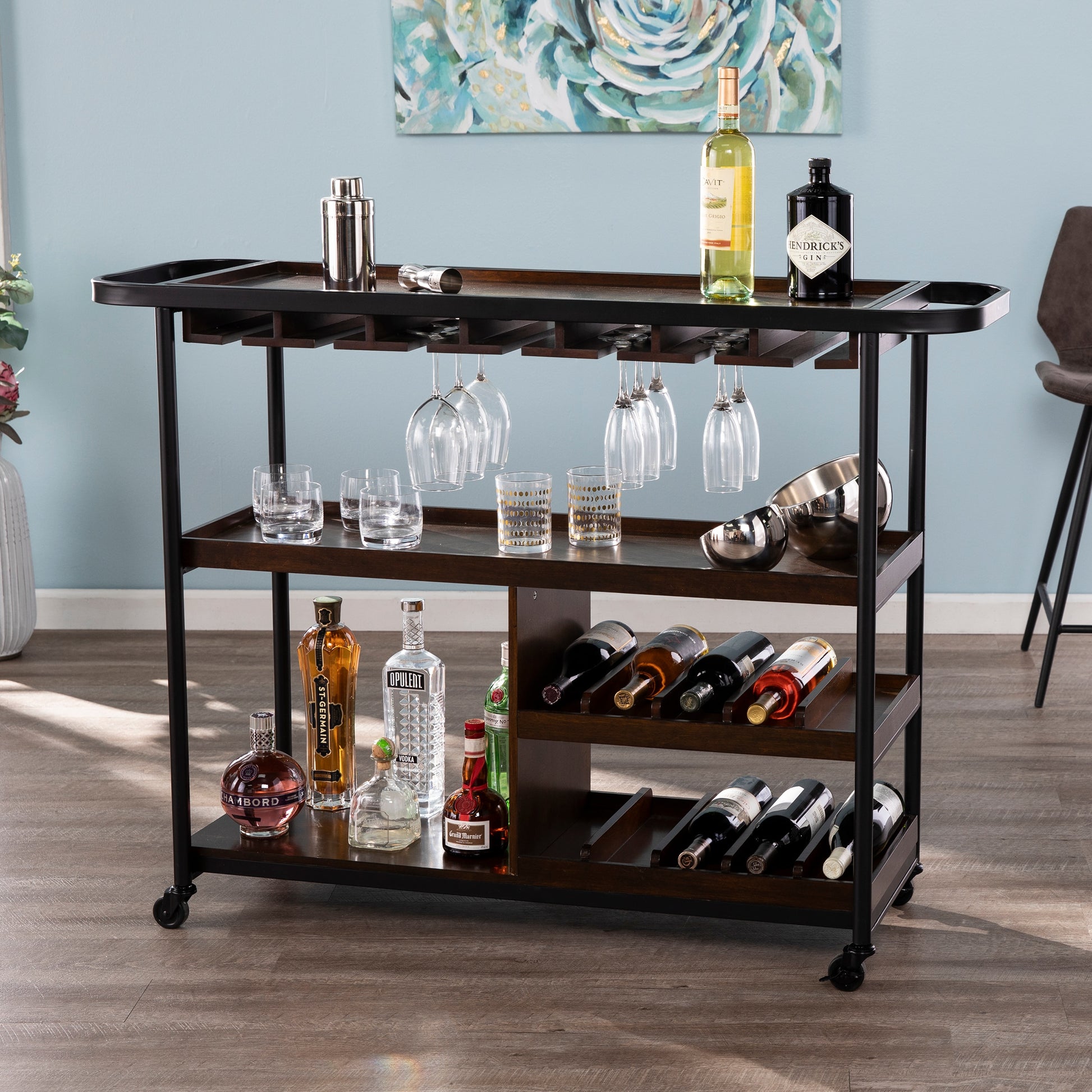 Safavieh Tonsley Rolling Wine Cart