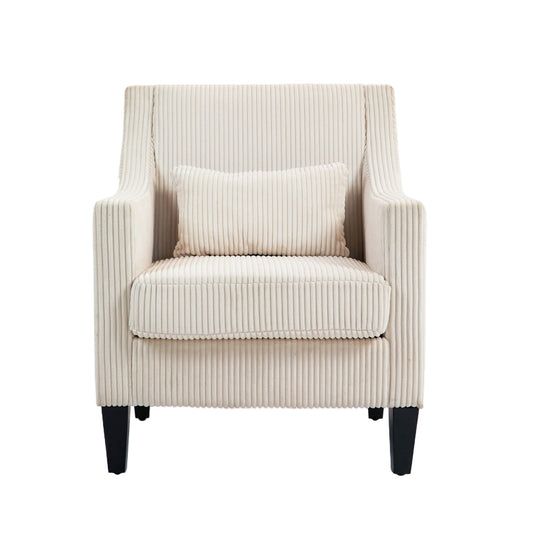 EXTRAUP Chair 26.77-in W Country Beige Corduroy Accent Armchair