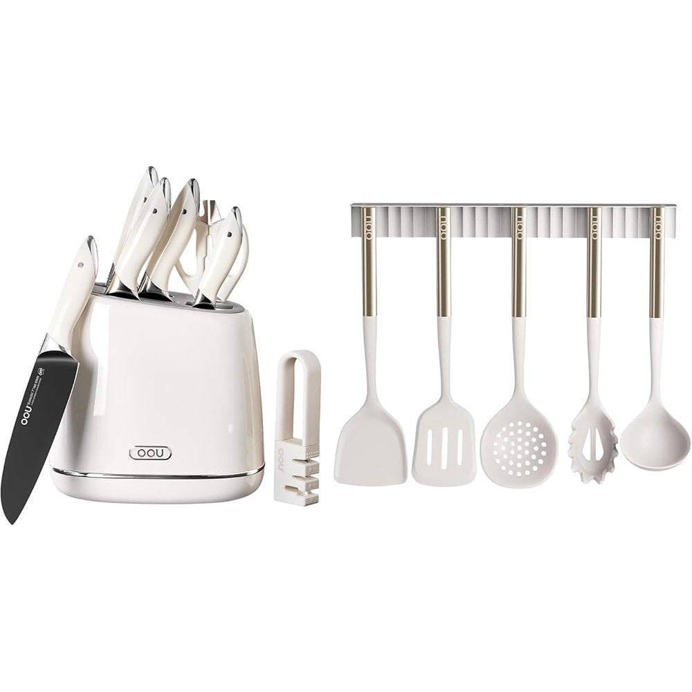 OOU  White Knife Set Magnetic Utensils Set