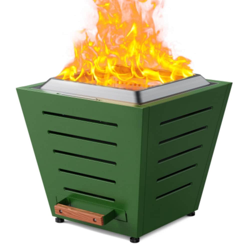 Poly furniture 20-in W Stainless steel Square Portable Wood-Burning Fire Pit