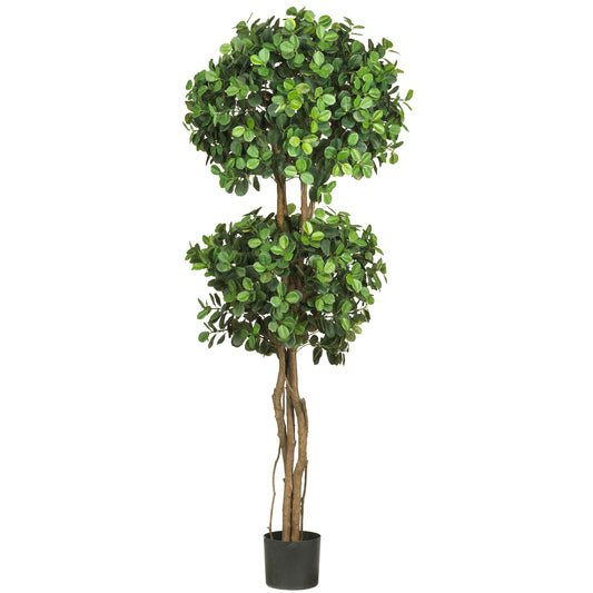 Nearly Natural  5.5-ft Eucalyptus Double Ball Topiary Artificial Tree