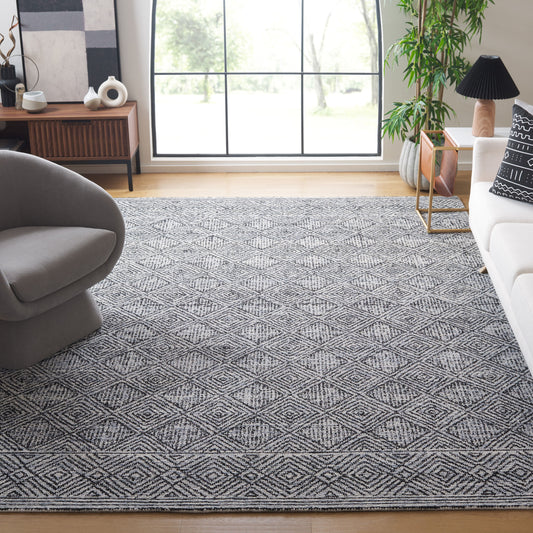 Safavieh  Ebony 204 Charcoal/Ivory Bohemian 6ft x 9ft Medium Rectangle Rug
