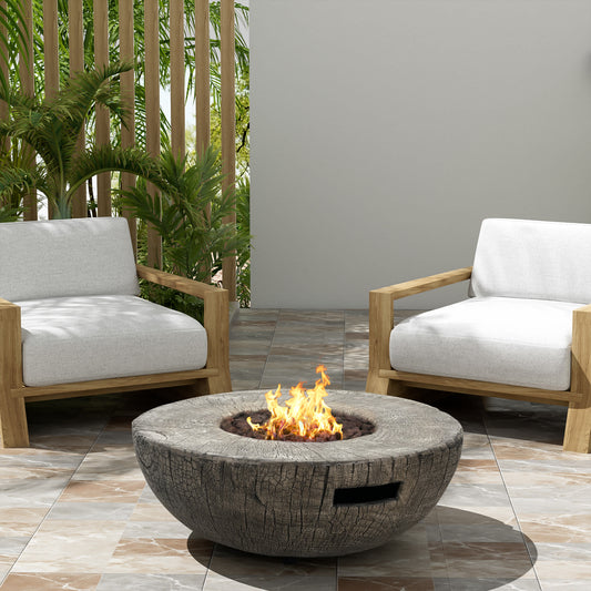Misty Moon Gray Patio MGO Propane Fire Pit for Outside Patio Deck Garden Courtyard 30000 BTU Fire Pit (Tank Cover Not Provided)
