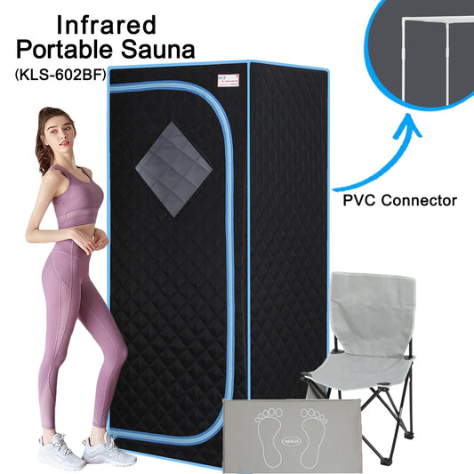Dexmalle  Portable Full Size Black Infrared Sauna tentâ€“Personal Home Spa