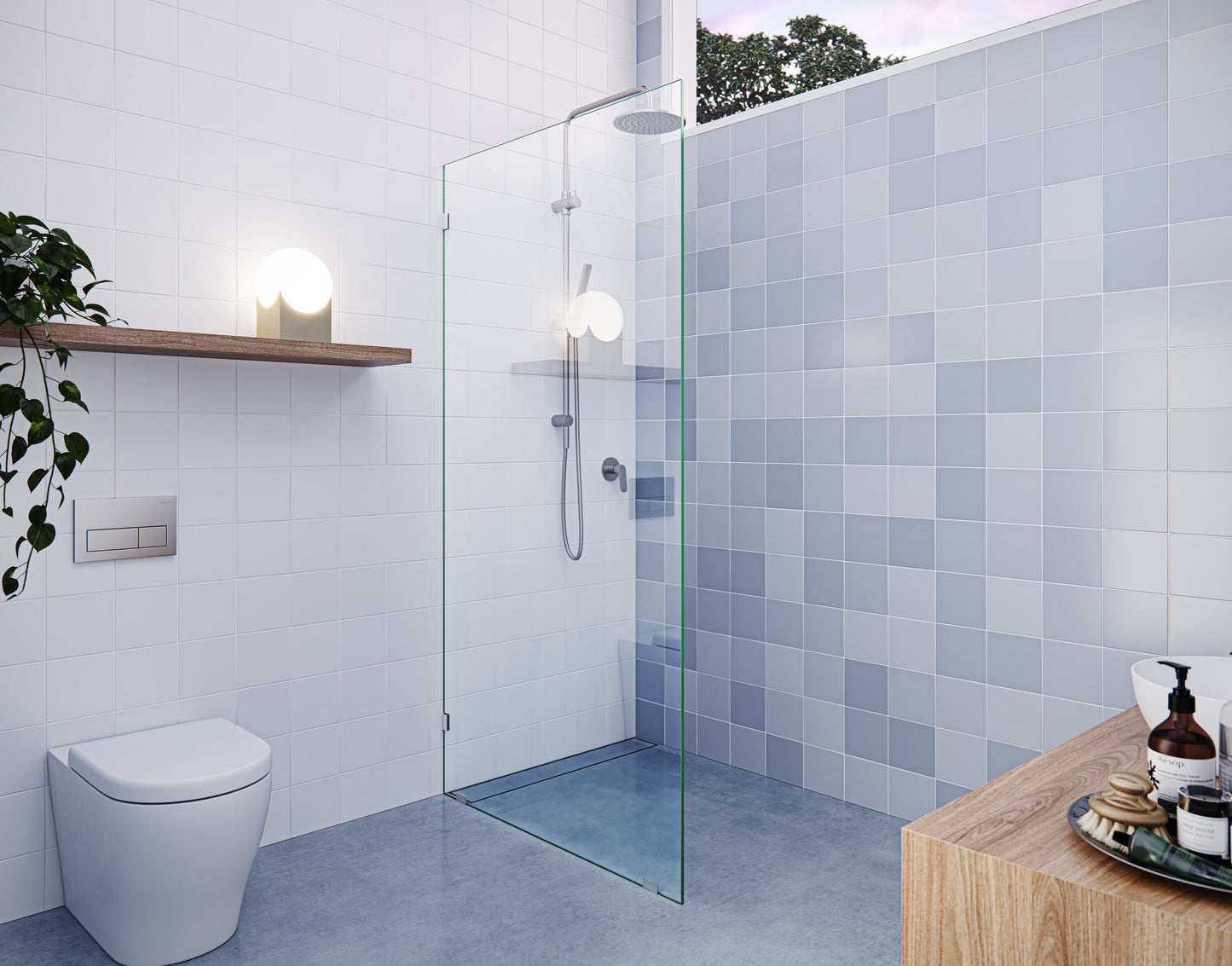 Glass Warehouse Brushed Nickel 35-in W x 78.0-in H Frameless Clear Glass Fixed Shower door