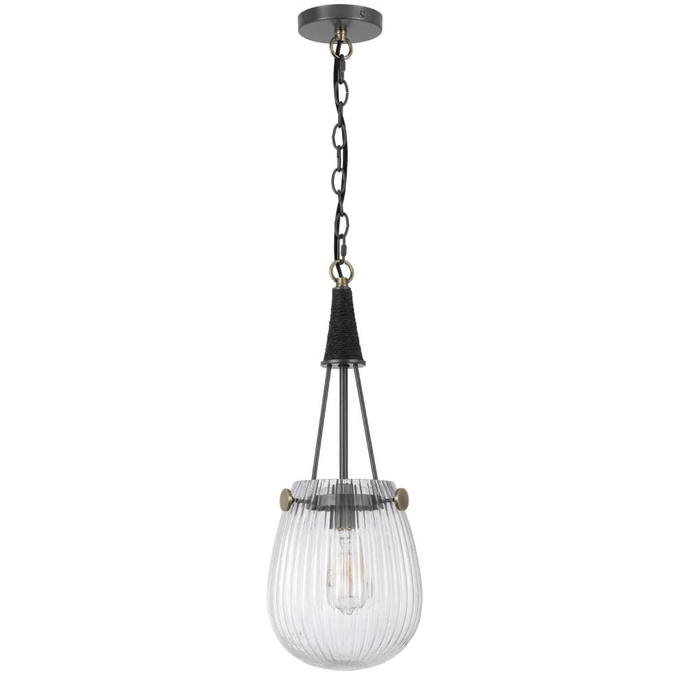 Benzara Pendants 1 -Light Clear, Gray, Brass Vintage Clear glass Bell Small Hanging Pendant light