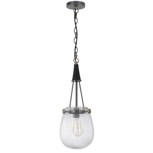 Benzara Pendants 1 -Light Clear, Gray, Brass Vintage Clear glass Bell Small Hanging Pendant light