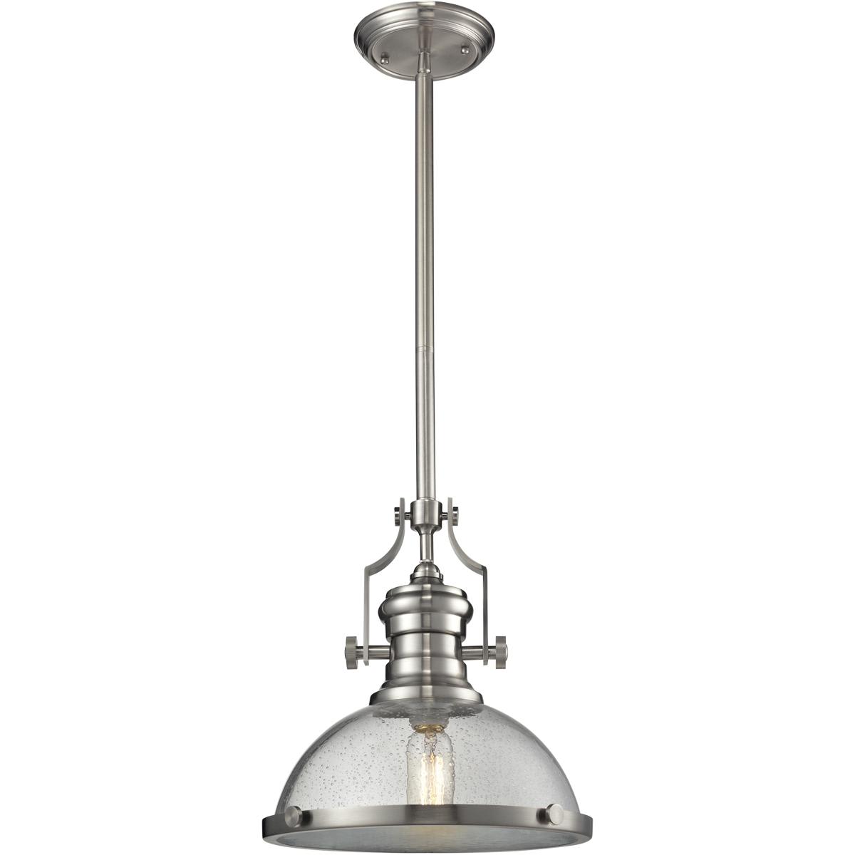 Atlas Lighting and Home  CL11750-NK3 Chadwick Pendant Ceiling Light in Satin Nickel Clear Seeded Glass