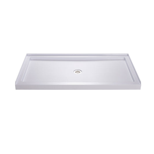 DreamLine SlimLine 32-in W x 54-in L Center White Single Threshold Rectangle Shower Pan Base with 2.75-in H Threshold