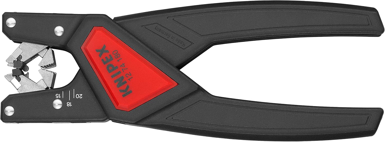Knipex 12 74 180 SB Automatic Stripping Pliers 175 mm (Blister Packed), Black, red