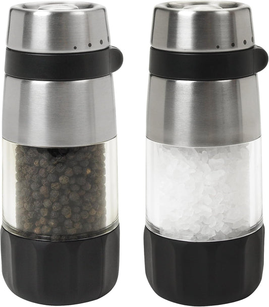 OXO Salt and Pepper Grinder Set, Stainless Steel