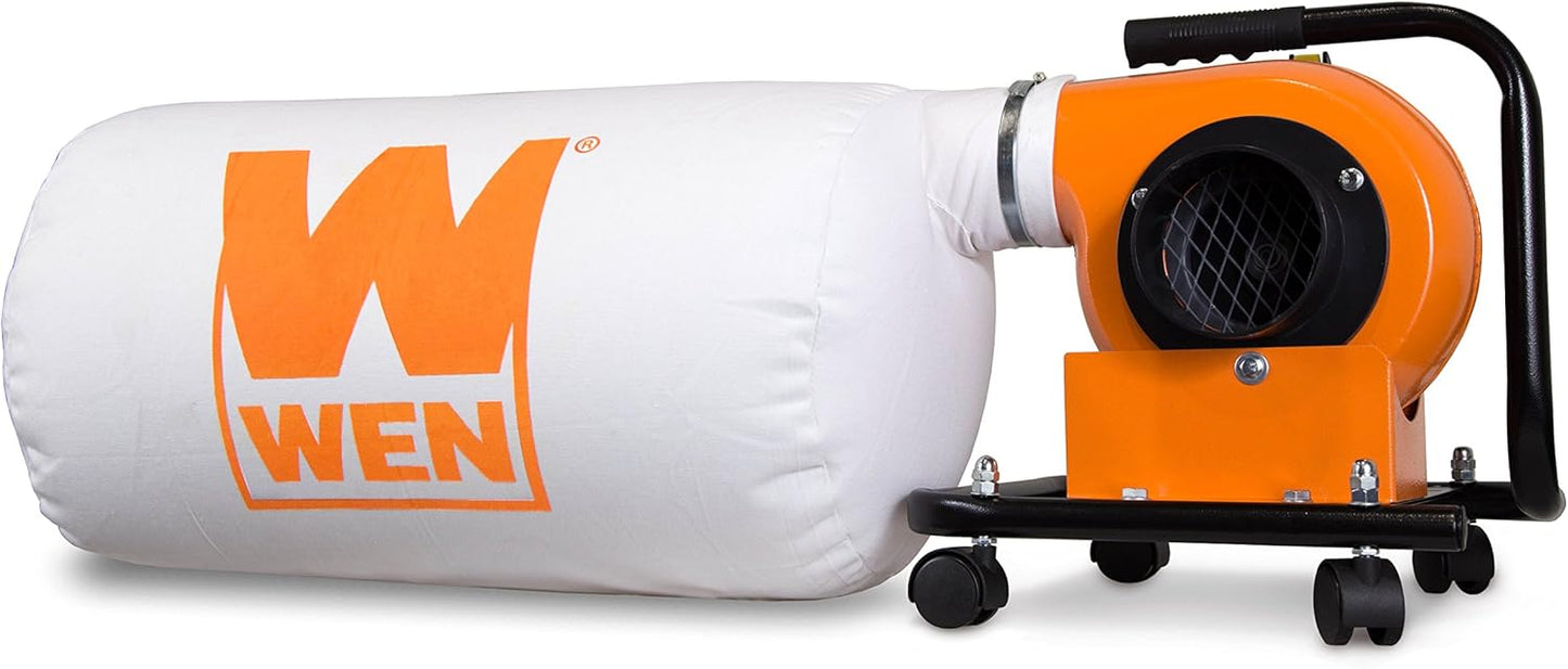 WEN Woodworking Dust Collector, 5.7-Amp Motor with 12-Gallon Bag, Mobile Base, and Optional Wall Mount (DC3401)