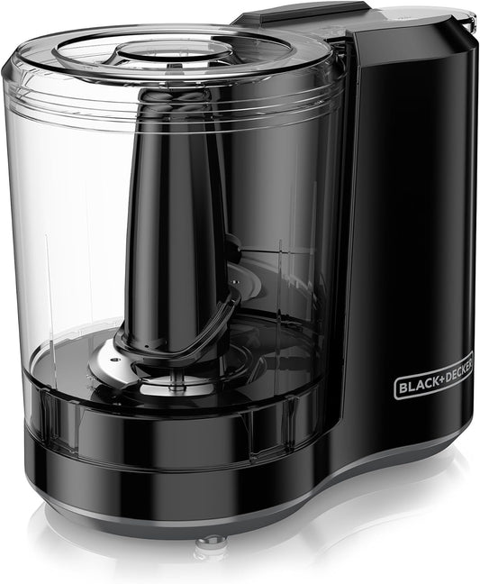 BLACK+DECKER 3-Cup Electric Food Chopper, HC300B, One Touch Pulse, 175W Motor, Stay-Sharp Blade, Dishwasher Safe