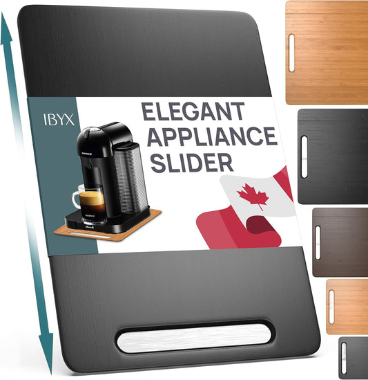 Ibyx Elegant Sliding Tray for Your Coffee Maker & Heavy Kitchen Appliances - Sturdy, Slides Easily from Under The Cabinet (Black, 9.5\u201DW x 14\u201DD)