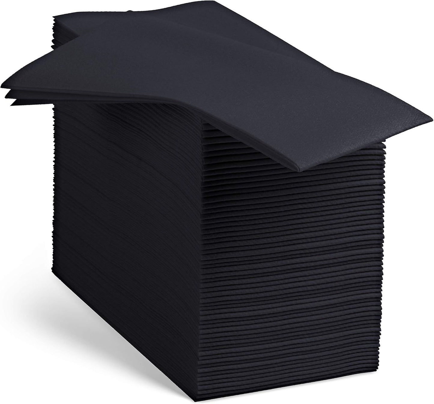 100 Linen-Feel Black Paper Napkins - Decorative Cloth-Like Black Dinner Napkins - Soft And Absorbent. For Kitchen, Party, Wedding, Bathroom Or Any Occasion. (Pack of 100)