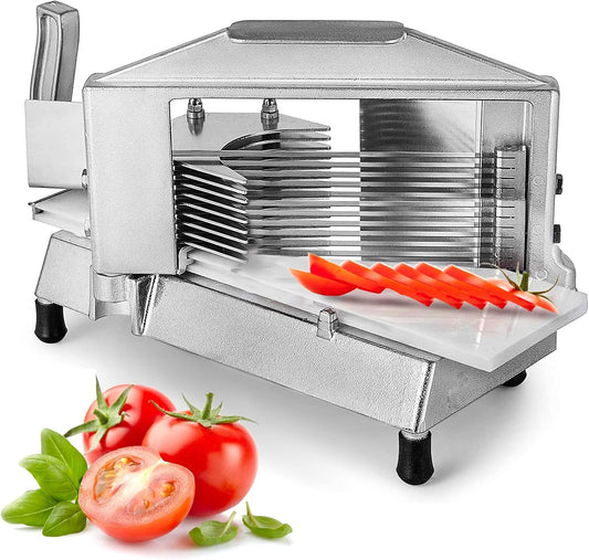 VEVOR Commercial Tomato Slicer 1\/4" Heavy Duty Cutter with Built-in Cutting Board for Restaurant or Home Use