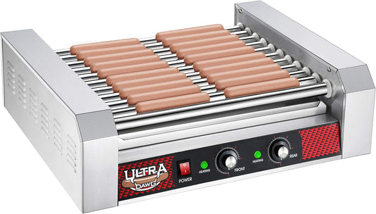 Great Northern Popcorn, 876071RCM, Hot Dog Grill with 11 Stainless Steel Rollers for 30 Hot Dogs or Sausages, Gray