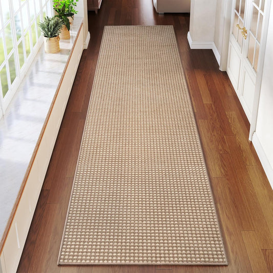 YDKGL Boho 2x8 ft Runners for Hallways Extra Long Woven Washable Kitchen Runner Mat Rugs Non Slip, Soft Entryway Laundry Hall Floor Runner Carpet for Indoor Backdoor Bedroom Hallway Living Room, Brown