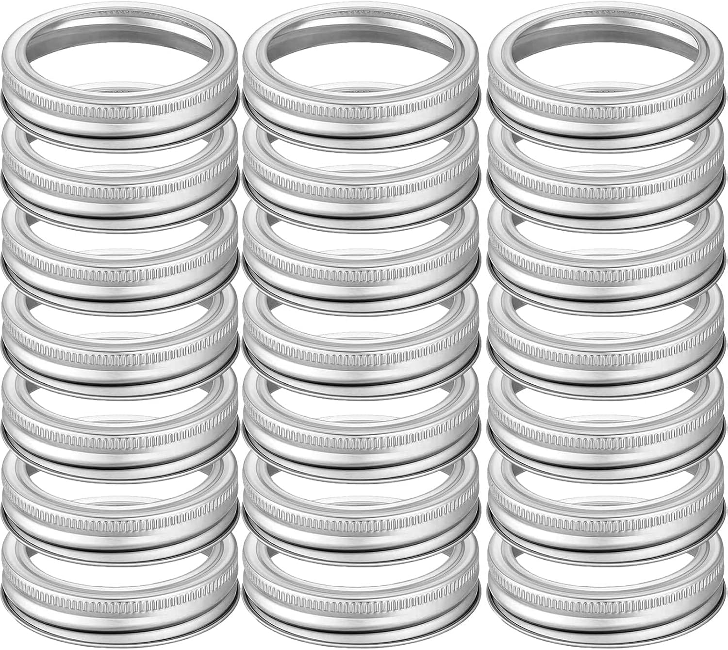 84Pcs Regular Mouth Mason Jar Canning Rings, Durable & Rustproof Tinplate Metal Bands for Mason Jar (Silver\/70 MM) (Silver, 84 PCS Regular Mouth Rings)