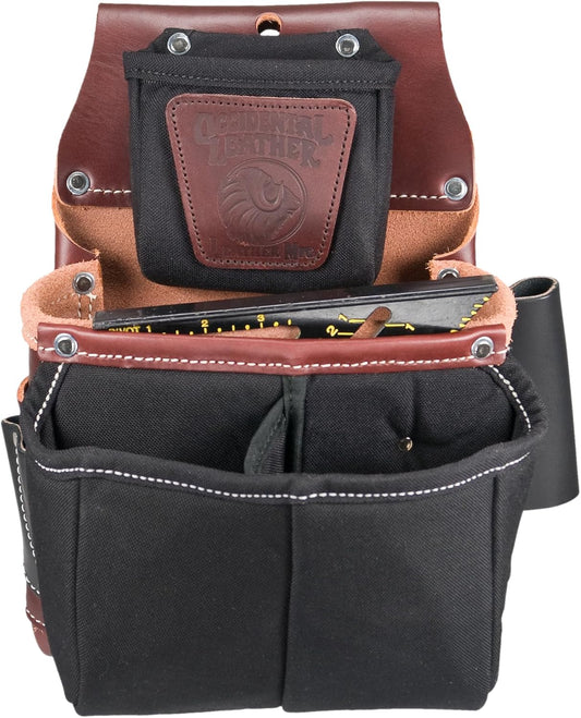 Occidental Leather Belt Worn Fastener Bag with Divided Nylon Pouch - 6 Pockets & Tool Holders - Made in USA