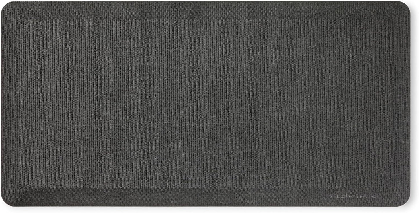 KitchenAid Gourmet Series Kitchen Comfort Gel Mat, Solid Basketweave, Charcoal Grey, 20"x39"