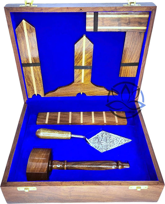 Wooden Plumb Square and Rule Masonic Toolset Handcrafted Wooden Masonic Working Tools Set by Lotus International