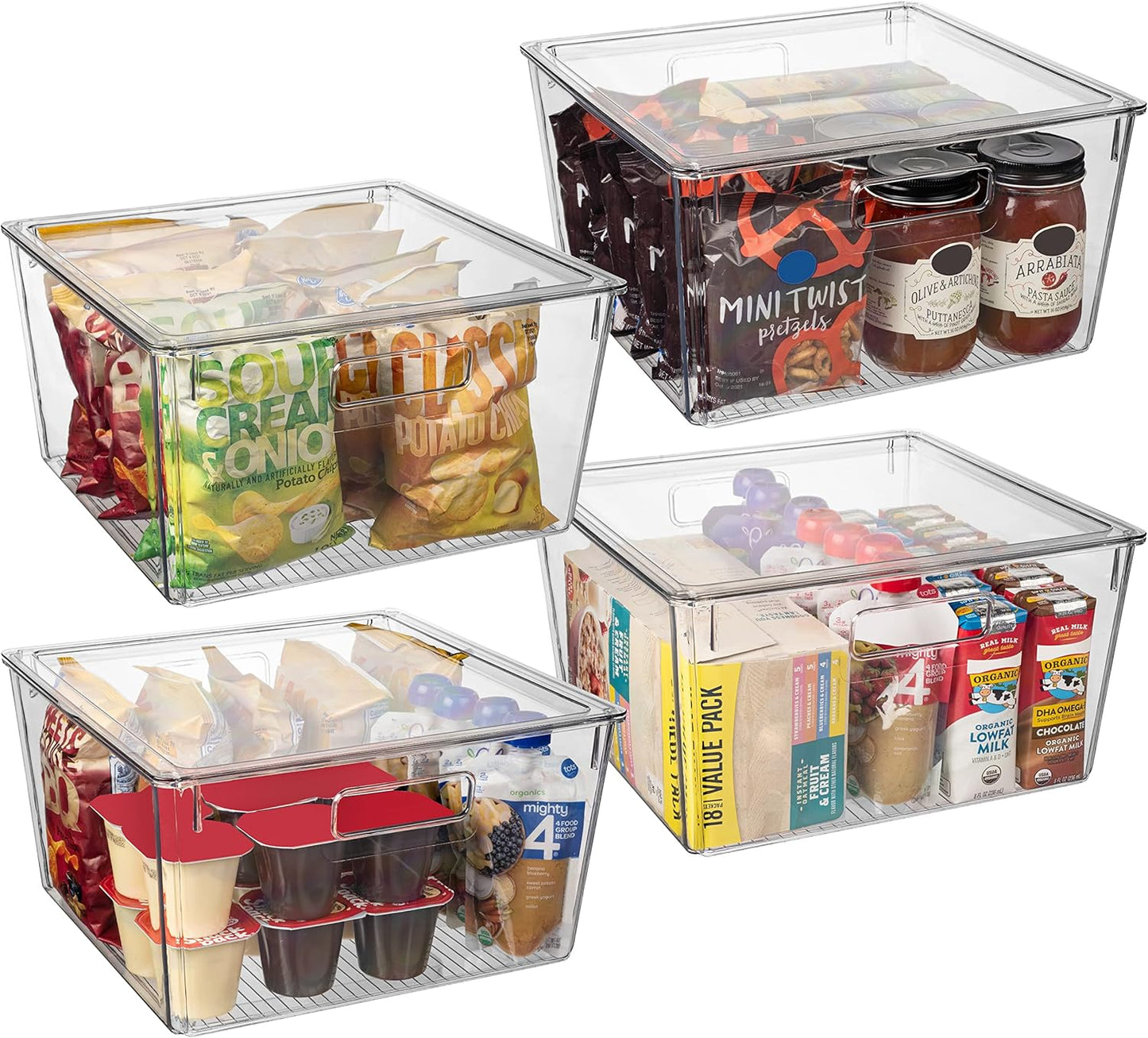 ClearSpace Plastic Storage Bins with Lids XL \u2013 Perfect Kitchen Organization or Pantry Storage \u2013 Fridge\/Cabinet Organizers