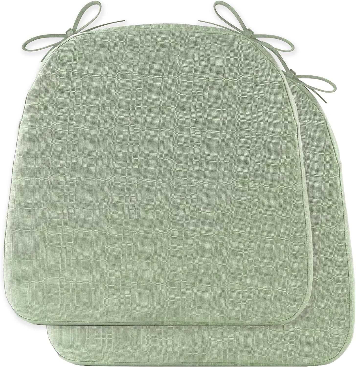 Battilo Chair Cushions for Dining Chairs with Ties, Indoor\/Outdoor Kitchen Chair Pad with Non-Slip Backing, Dining Seat Cushion with Machine Washable Removable Cover, 16"x16"x2", Set of 2, Sage Green