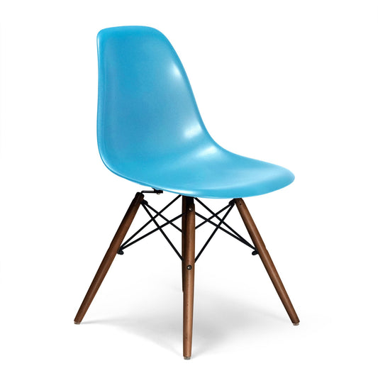 Aeon Furniture Paris Plastic and Wood Chair, Blue