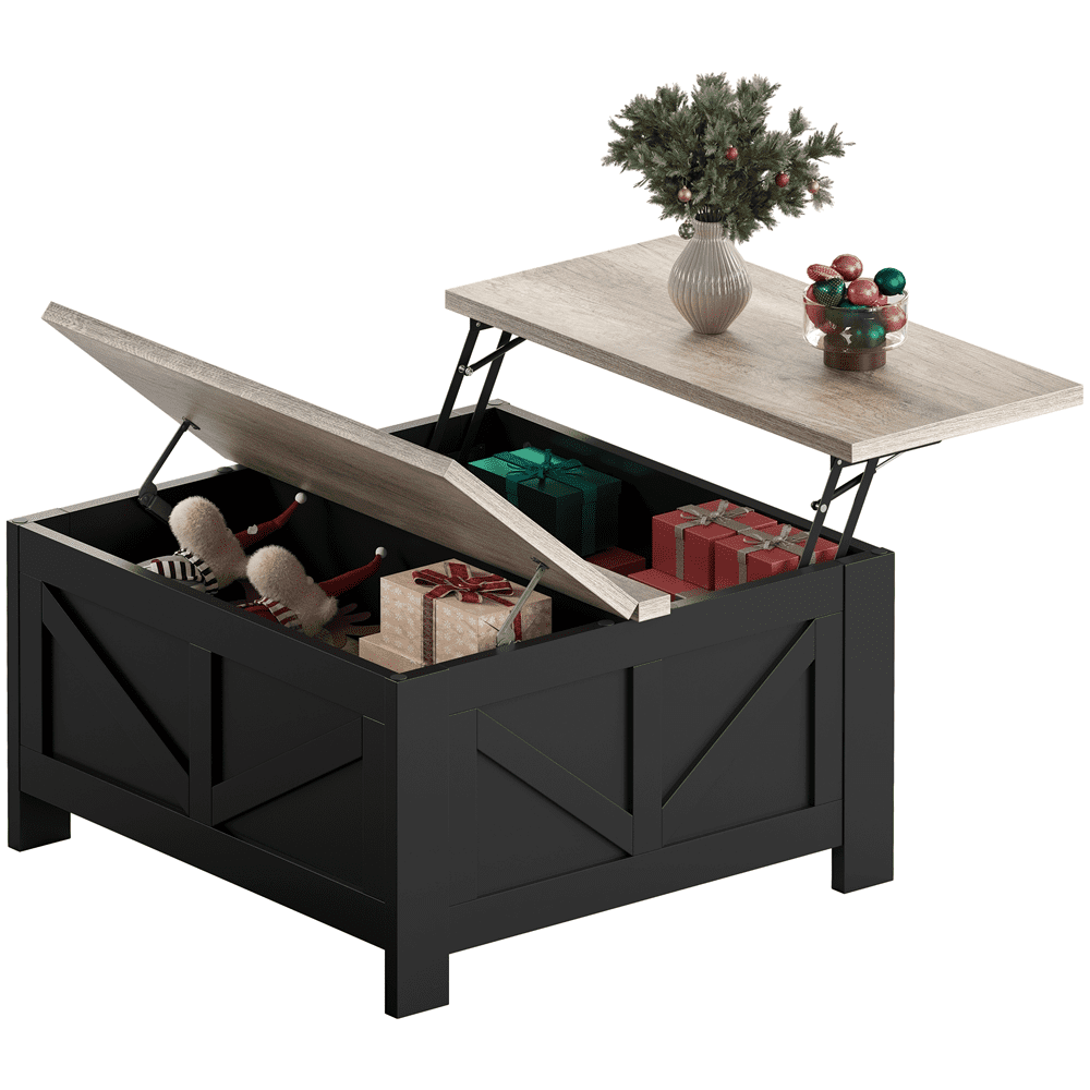 Alden Design Storage Medium Density Fiberboard Coffee Table, Gray