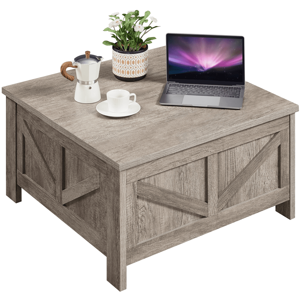 Alden Design Storage Medium Density Fiberboard Coffee Table, Gray