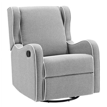 Angel Line Rebecca Upholstered Swivel Gliding Recliner, Gray Fabric