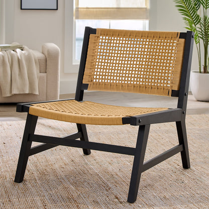 Better Homes & Gardens Vista Woven Accent Chair, Light Honey Finish