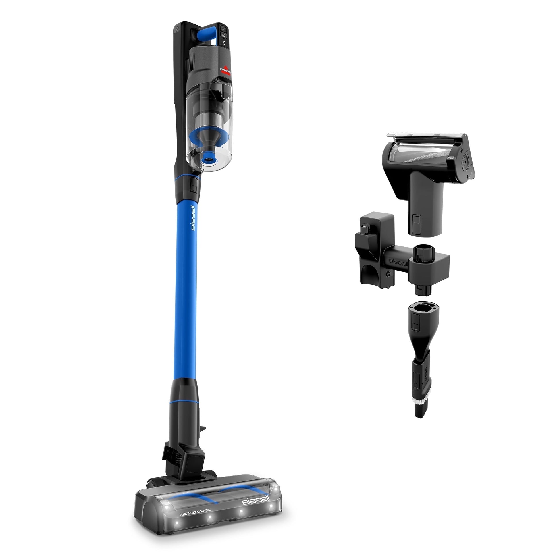 BISSELL PowerClean® FurFinder™ 200W Cordless Vacuum w/ 3-in-1 Versatility, Tangle Free Brush Roll, Strong Suction, Removable Battery, 40 Min Runtime, Powered Upholstery Tool, and Furfinder Headlights