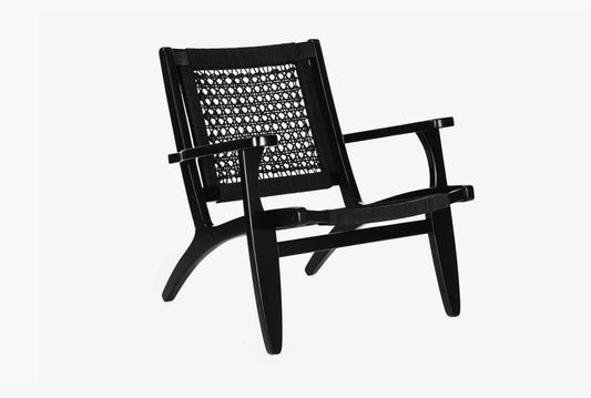 Boraam Harrison Hexagon Woven Black Rope Accent Chair - Black Finish