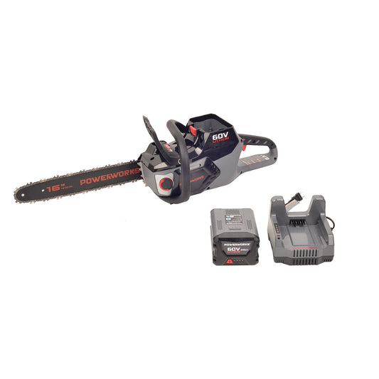 Discontinued - Powerworks 16-inch 60V Brushless Chainsaw, 2.5Ah Battery and Charger Included 2001413