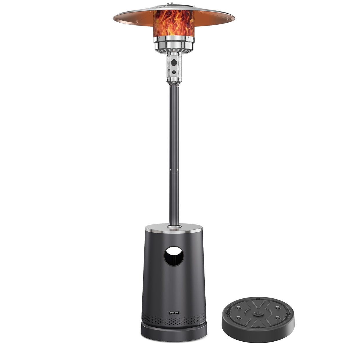 EAST OAK 50,000 BTU Patio Heater with Sand Box, Gray
