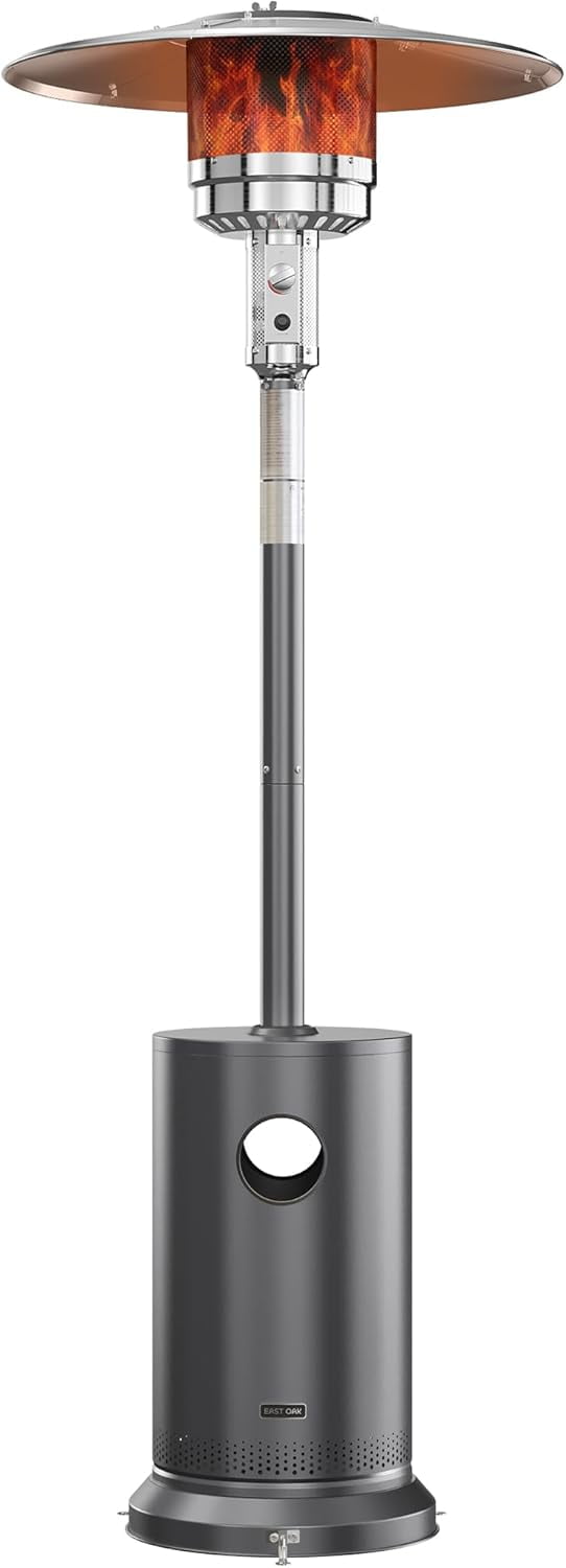 EAST OAK 55,000 BTU Propane Patio Heater with Round Table, Gray