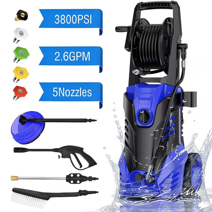 Fenbeli Electric Pressure Washer, 3800 PSI 2.6GPM Power Washer for Cars, Fences and Patios