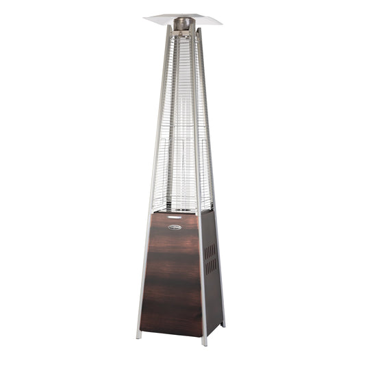 Fire Sense Pyramid Flame Patio outdoor propane Heater Tower with Wheels Coronado Brushed Bronze