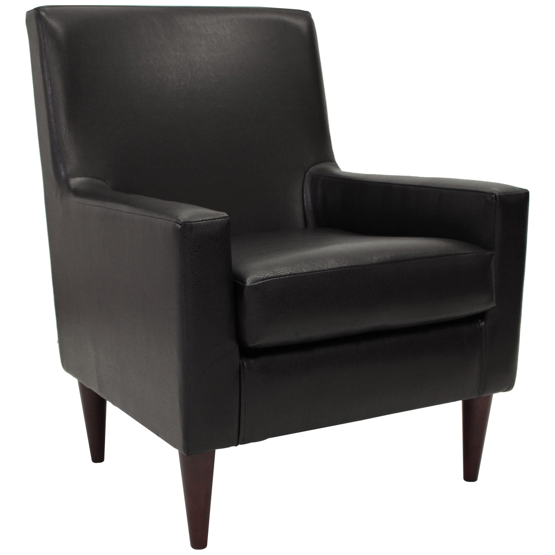 Fox Hill Trading Emma Arm Chair, Black Faux Leather