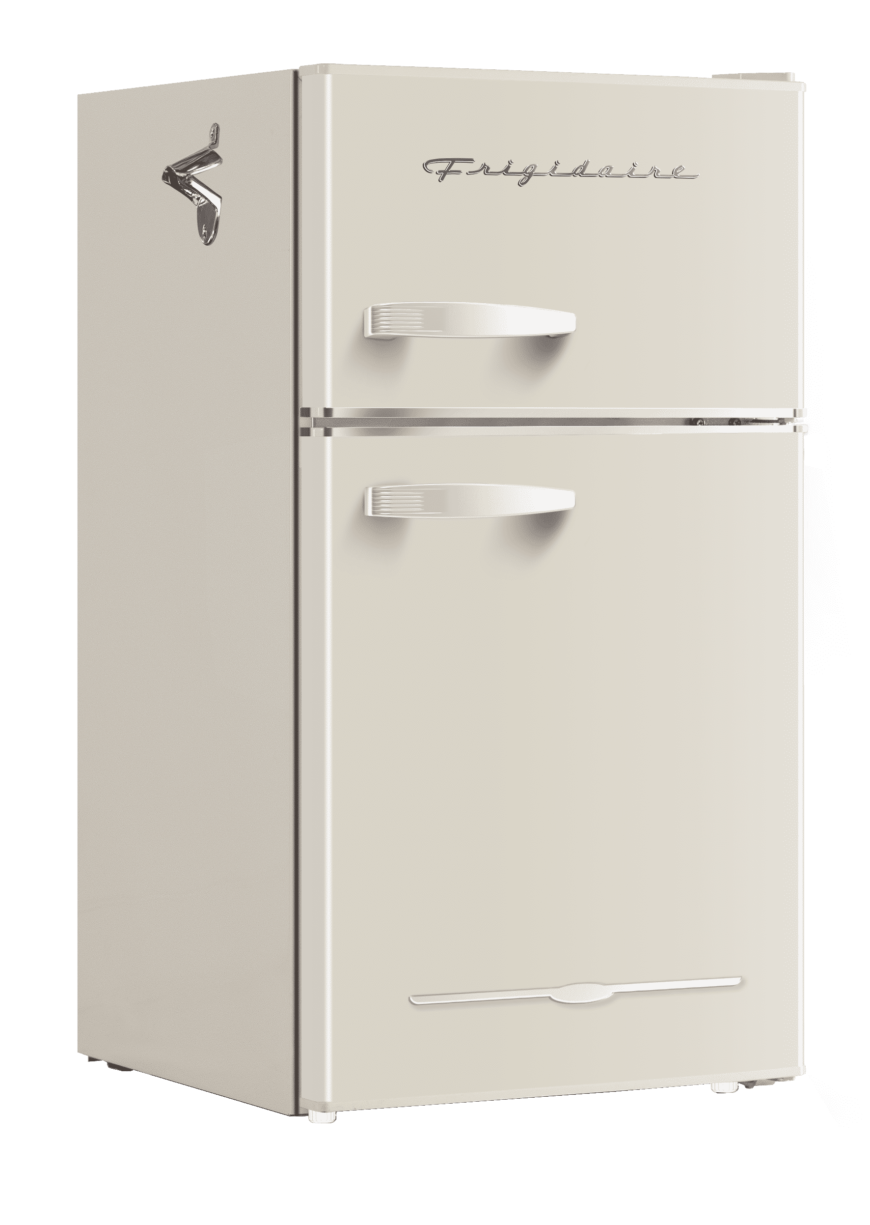 Frigidaire, 3.1 Cu. Ft. 2 Door Retro Compact Refrigerator , Built-In Side Bottle Opener, Cream