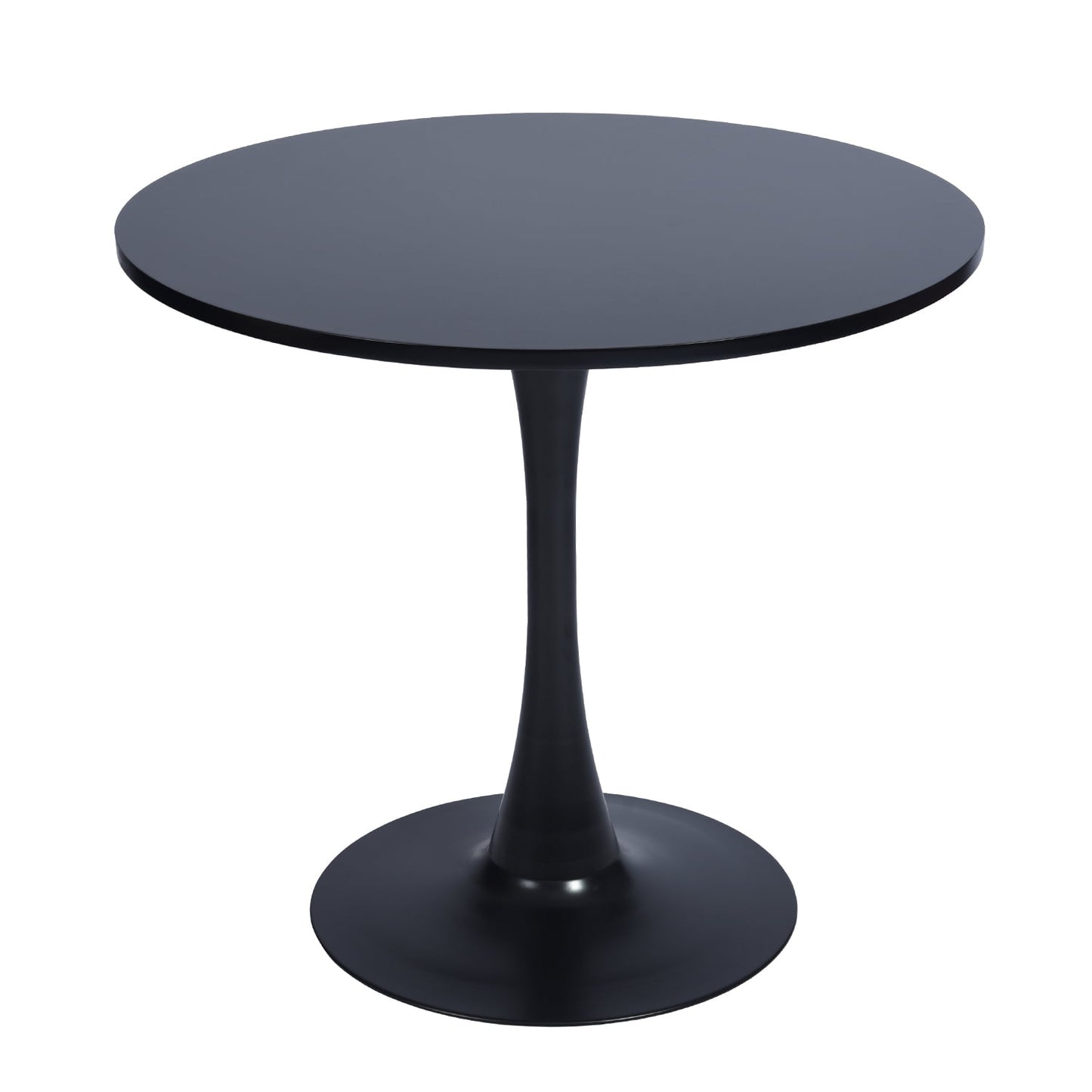 Homy Casa 31.5" Round Coffee Table with Pedestal Base, Modern Accent Table for Living Room, Black